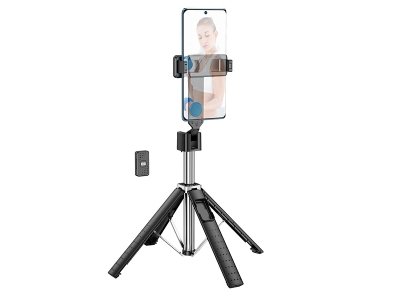 مونوپاد سه پایه‌دار و دارای ریموت‌کنترل هوکو hoco Tabletop holder K18 Wave for live broadcast
