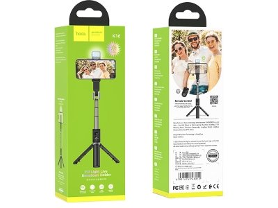 مونوپاد سه پایه دار دارای ریموت کنترل و چراغ هوکو hoco Tabletop holder K16 for live broadcast