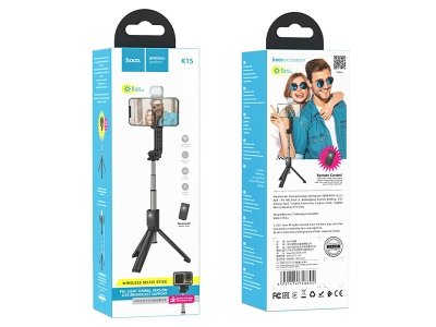 مونوپاد سه پایه دار دارای ریموت کنترل و چراغ هوکو Hoco Tabletop holder K15 Treasure gimbal version for live broadcast