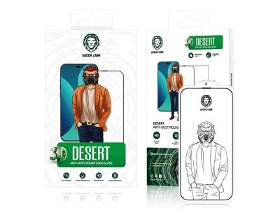 محافظ صفحه نمایش شیشه ای آیفون 14 پرو مکس گرین Green iphone 14 Pro Max 3D Desert Glass