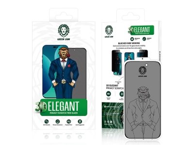 محافظ صفحه نمایش شیشه ای حریم شخصی آیفون 14 پرو گرین Green iPhone 14 Pro 3D Elegant Privacy Glass