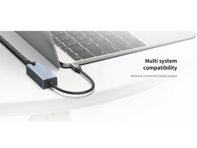 مبدل تایپ سی به پورت شبکه رسی Recci RH10 network port Type-c to RJ45 HUB