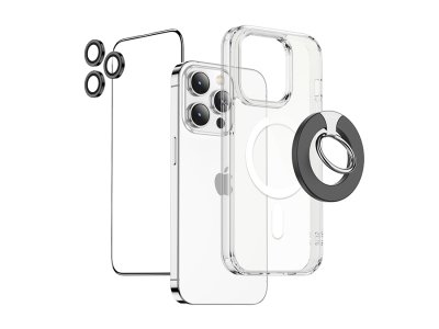 پک 4 در 1 آیفون 14 پرو گرین Green iPhone 14 Pro 4 In 1 360° Protection Pack