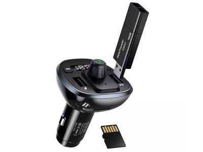 شارژر فندکی فست شارژ ماشین 3.4 آمپر و اف ام پلیر خودرو یوسامز US-CC115