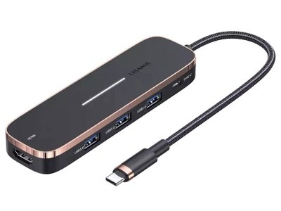 هاب تایپ سی 5 پورت یوسامز USAMS US-SJ578 Type-C PD100W HUB