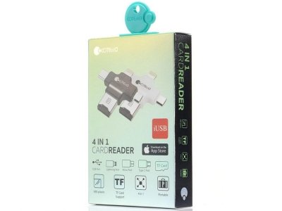 فلش مموری و کارت خوان چند سر کوتتسی Coteetci 4IN1 CARD READER (TF) CS5125-BK