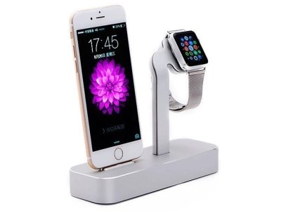 شارژر بی سیم و پایه نگهدارنده گوشی آیفون کوتتسی Coteetci Base5 2in1 iPhone&Apple Watch Stand CS2095-TS