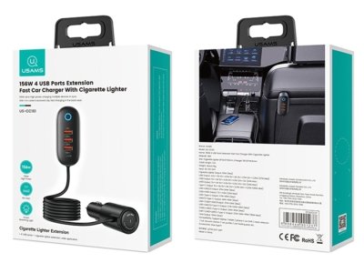 شارژر فندکی فست شارژ ماشین تایپ سی فست شارژ 156 وات یوسامز US-CC161