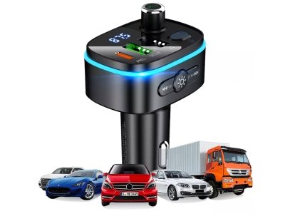 شارژر فندکی فست شارژ ماشین 20 وات تایپ سی و FM پلیر هوکو E62