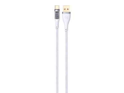 کابل تایپ سی فست شارژ 1.2 متری 66 وات یوسامز USAMS US-SJ572 Type-C Transparent Fast Charging Cata Cable