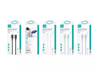 کابل سوپر فست شارژ تایپ سی به لایتنینگ 100 وات 1.2 متری یوسامز USAMS US-SJ566 Type-C to Lightning Fast Charging Cable