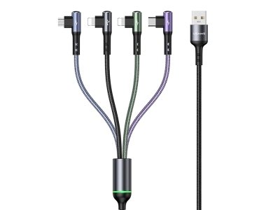 کابل 4 در 1 یوسامز USAMS US-SJ563 U80 4IN1 Right-angle Charging & Data Cable