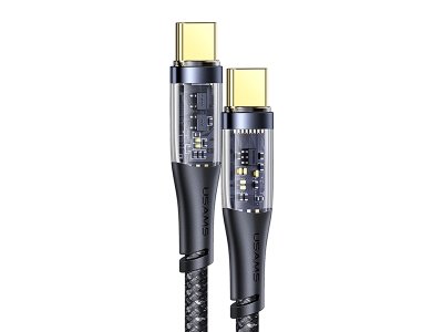 کابل سوپر فست شارژ دو سر تایپ سی 1.2 متری 100 وات یوسامز USAMS US-SJ574 Type-C to Type-C PD Data Cable