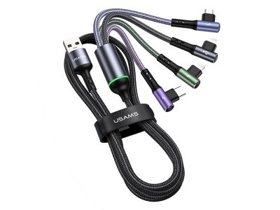 کابل 4 در 1 یوسامز USAMS US-SJ563 U80 4IN1 Right-angle Charging & Data Cable