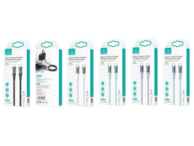کابل سوپر فست شارژ دو سر تایپ سی 1.2 متری 100 وات یوسامز USAMS US-SJ574 Type-C to Type-C PD Data Cable