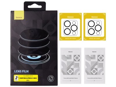 محافظ دوربین آیفون 14 پرو و 14 پرومکس (پک دوعددی) بیسوس Baseus 14 Pro/14 Pro Max Lens Film Max SGQK000802
