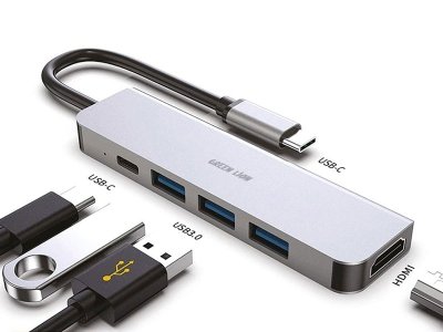 هاب تایپ سی 5 پورت گرین GNADA5IN1