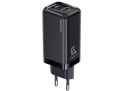 شارژر دیواری فست 65 وات تایپ سی و یو اس بی یوسامز USAMS US-CC153 T47 65W USB/Type-C Fast Charger