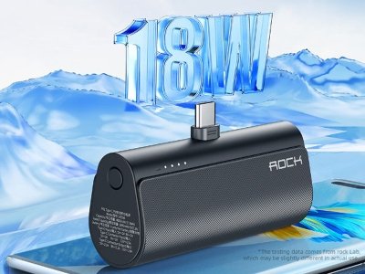 مینی پاور بانک 4800 تایپ سی 18 وات راک ROCK P81 POWER BANK V0556