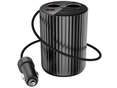 شارژر فندکی فست شارژ ماشین پنج پورت 100 وات راک B600