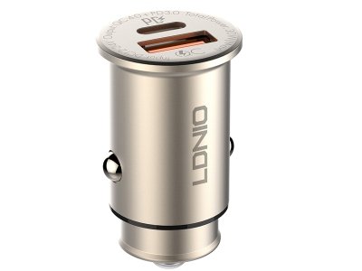 شارژر فندکی فست  شارژ ماشین تایپ سی 30 وات الدنیو C506Q