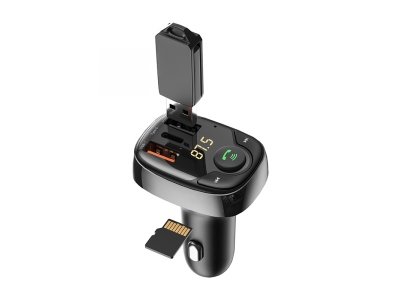شارژر فندکی فست شارژ تایپ سی و گیرنده بلوتوث ضبط ماشین ویوو PC600