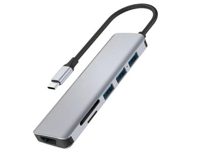 هاب تایپ سی 7 پورت مک بوک فلزی ویوو WiWU Type C Usb C Adapter 7 in 1 For Macbook Alpha 731 HC