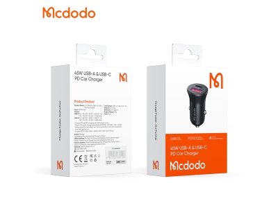 شارژر فندکی فست شارژ ماشین تایپ سی 45 وات مک دودو CC2680