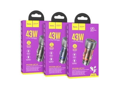 شارژر فندکی فست شارژ ماشین تایپ سی 43 وات هوکو NZ8