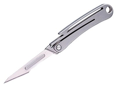 چاقوی آنباکسینگ تیتانیومی تاشو دارای دو نوع تیغه قابل تعویض Replaceable Blade Unboxing Knife