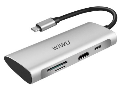 هاب تایپ سی 7 پورت مک بوک فلزی ویوو WiWU 7-in-1 Type-C Hub Docking Station Alpha 731HP