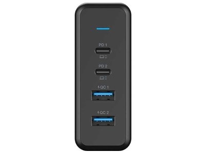 شارژر رومیزی 2 تایپ سی و 2 یو اس بی 156 وات پاورولوژی Powerology power terminal P156PDQCUKBK