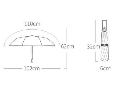 چتر اتوماتیک تاشو آفتابی و بارانی automatic umbrella folding sun protection UV sunshade large