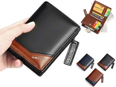 کیف پول و جاکارتی مردانه کوچک زیپ دار سانی ستی SUNICETY S3004