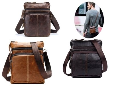 کیف دوشی مردانه چرم اصل کوتتسی Coteetci 14036