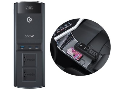 اینورتر خودرو برق  500 وات و پاوربانک پاورولوژی Powerology Universal Multi-Port Car Inverter PCCSR008