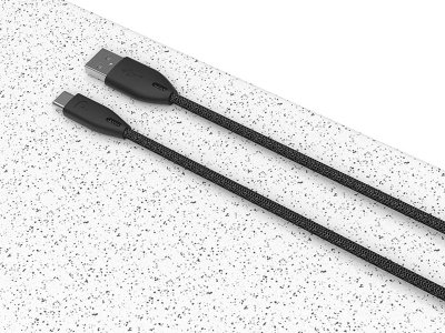 کابل تایپ سی 1.2 متری 3 آمپر پاورولوژی Powerology USB-A to USB-C Braided Cable 3A PBAC12BK