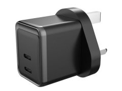 بهترین شارژر دیواری 35 وات بسیار کوچک همراه کابل لایتنینگ پاورولوژی  Powerology Super Compact Gan Charger PWCUQC012-BK