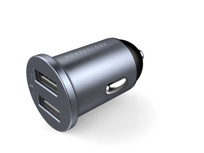 شارژر فندکی فست شارژ ماشین 24 وات پاورولوژی PCCSR001-BK