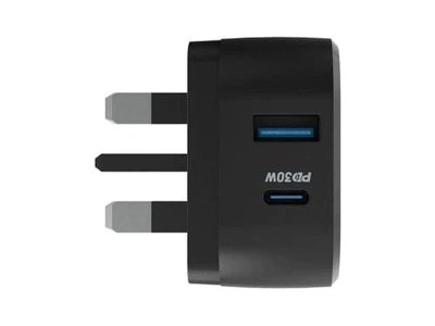 شارژر دیواری تایپ سی و یو اس بی 30 وات پاورولوژی Powerology 30W ULTRA Compact Quick Charger PWCUQC002