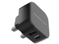 قیمت شارژر دیواری 2 پورت 30 وات پاورولوژِی Powerology 30W ULTRA Compact Quick Charger PWCUQC002