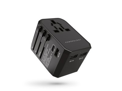 چند راهی و تبدیل 1 تایپ سی و 3 یو اس بی و 1 سوکت برق 45 وات پاورولوژی Powerology P45PDUTVBK