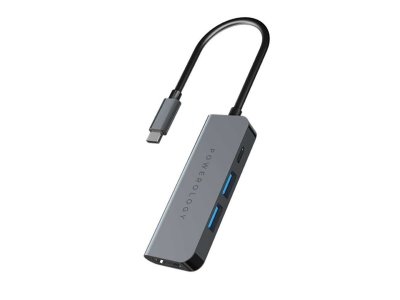 هاب تایپ سی 4 در 1 پاورولوژی Powerology 4 in 1 USB-C Hub P4CHBGY