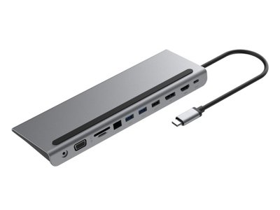 هاب تایپ سی 11 پورت و استند لپ تاپ پاورولوژی Powerology 11 in 1 USB Multiport Hub & Laptop Stand P11CHBMCGY