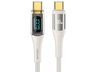 کابل سوپر فست شارژ تایپ سی به تایپ سی 100 وات 1.2 متری یوسامز Usams Type-C To Type-C Pd 100W 1.2M Cable US-SJ590
