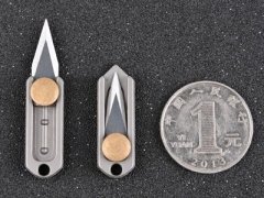چاقو جیبی فوق‌العاده کوچک تیتانیومی قابل آویز به دسته کلید mini knife sharp portable unpacking express unboxing pocket