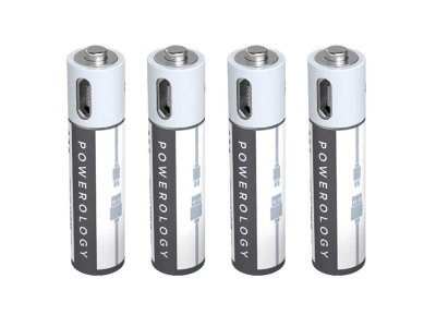 باتری قابل شارژ AAA پاورولوژی Powerology AAA USB Rechargeable Battery (4pc pack)