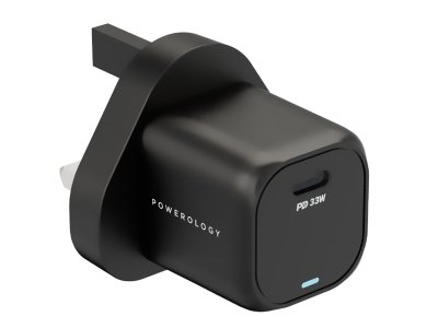 شارژر دیواری تایپ سی 33 وات پاورولوژی Powerology 33W GaN PD USB-C Fast Charger PWCUQC010