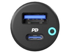 خرید شارژر فندکی فست شارژ ماشین تایپ سی 38 وات با کابل دو سر تایپ سی پاورولوژی