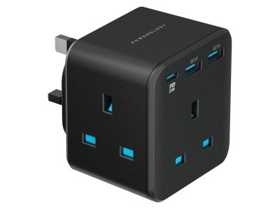 چندراهی برق و شارژر دیواری یو اس بی پاورولوژی Powerology 3 Outlet Wall Socket with Fast Charging USB PWCUQC003